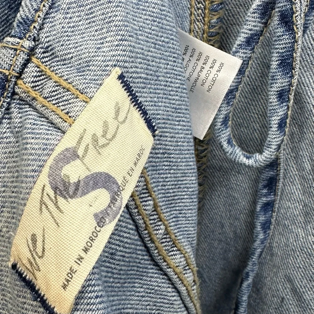 NEW Free People We The Free Kendra Orchid Blue Denim Jumpsuit - Picture 7 of 9